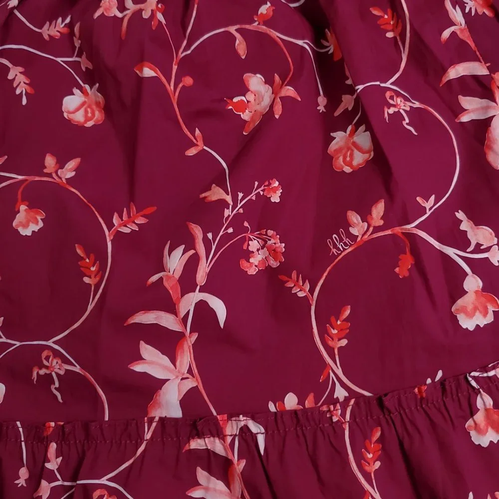 Hill House Burgundy Floral Midi Dress - Picture 8 of 9